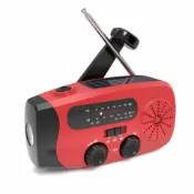 風鈴草百貨 【多功能手搖充電】收音機 行動電源 太陽能充電 AM/FM/NOAA天氣廣播 手電筒 戶外緊急備用