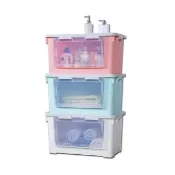 【KEYWAY 聯府】布拉格前取式整理箱 附輪-70L-2入(雙開收納箱 可堆疊置物箱 棉被衣物收納 KP70)