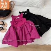 童裝裙子兒童連身裙洋裝韓系露背吊帶裙韓版女童裝重磅背心連衣裙2024夏天新款兒童日常洋氣夏季裙子潮女寶寶獨家裙子連 MT