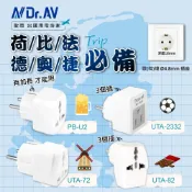 (店+)【Dr.AV 聖岡科技】歐規大圓Ø4.8mm 萬國轉換插頭✈️出國用 萬國旅遊轉接頭  荷 比 法 德 奧 捷  韓 必備