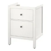 【IKEA 宜家家居】HEMNES 洗臉盆櫃/2抽，白色，60x47x83 公分