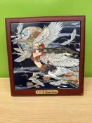 張筱君工筆瓷板畫----1/4 仙女與鶴同飛----23x2x24cm