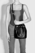 美國代購us台灣現貨🍯REBECCA MINKOFF 鍊條抽繩水桶包 真皮水桶包【幫優買】