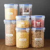 【桃園出貨🚗】密封罐儲存儲物塑料罐子收納罐五穀雜糧廚房零食冰箱收納盒