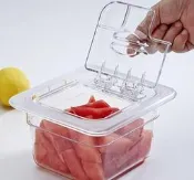 一鑫餐具【PC調理盒掀蓋式蓋子 1/6 】份數盒剉冰盒沙拉盆沙拉盒配料盒調味盒調理盆透明蓋