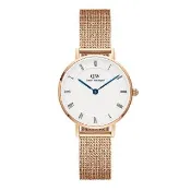 【Daniel Wellington】DW PETITE Roman numerals 28mm 小藍針系列麥穗式金屬錶(兩色任選)