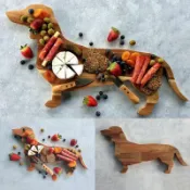 貓與鼠百貨店 實木托盤臘腸犬木質餐盤創意搞怪裝飾擺件托盤水果奶酪盤早餐托盤