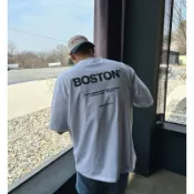 【BASIC】24H出貨｜韓國BOSTON發泡短Tee🇰🇷歐巴 韓系 百搭 三色 男女可穿 情侶 寬鬆版型