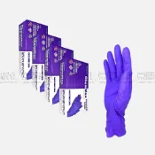 (店+)京閣織化-AQUAGLOVE 極厚NBR紫色橡膠手套-100支