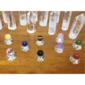 「五行倉庫」天然水晶球  2公分 白水晶 紫水晶 粉水晶 黑曜石 虎眼 青金 東菱玉 紅磚石 黃水晶