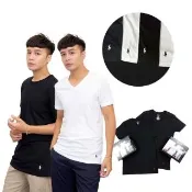 【RALPH LAUREN】Ralph Lauren V領 圓領 短袖 偏薄 T恤 無吊牌 小馬 polo 居家衣 素T 純棉 上衣(短袖 9748)