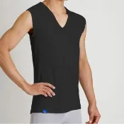【Gunze 郡是】COOLMAGIC 男士機能涼感 V領 無袖內衣 背心-黑色(日本專櫃品)