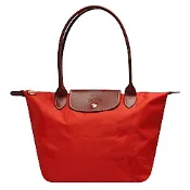 LONGCHAMP 經典 Le Pliage系列摺疊長提把水餃手提包(小-磚紅色)