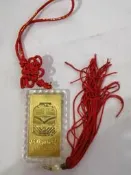  永保安康飾金箔仿車票吊飾