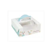 (店+)嚴選SHOP 夏綠蒂6吋手提盒 附底托 外帶提盒 蛋糕盒 餅乾糖果盒 紙盒 禮品包裝盒 乳酪盒 布丁蛋糕盒 C030