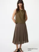 【UNIQLO】女裝 雪紡百褶中長裙 487996