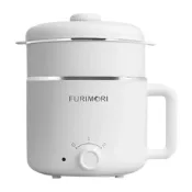 (店+)【FURIMORI 富力森】富力森 1.2L不鏽鋼快煮鍋（附不鏽鋼蒸籠）FU-EH126／蒸鍋 電火鍋 美食鍋 個人鍋 小火鍋 宿舍鍋 快煮鍋