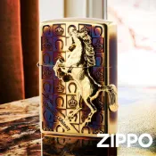 [隔日到貨] ZIPPO 亞洲限定防風打火機 尊爵皇冠鐵騎 燻黑金 ZA-5-3C 雕刻工藝 美國製 煤油打火機
