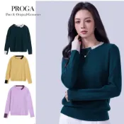(店+)【PROGA】PRG25038 100%純Cashmere喀什米爾 圓領針織長袖毛衣女 標準款3色極致保暖 柔