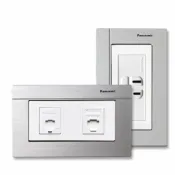 (店+)【Panasonic 國際牌】松下GLATIMA  銀色面蓋+白色弱電 電話 資訊 電視 單插 冷氣插座