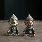 全球選品1館 生活百貨 齊天大聖孫悟空帶金箍棒可愛系茶寵合金擺件精品猴子茶玩工藝品