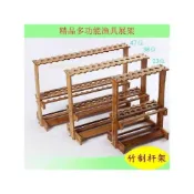 (店+)魚竿架子 漁具店貨架 多功能收納架 竹製展示架 擺放魚桿架 家用支架 釣竿展示架 擺