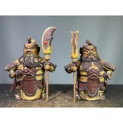 【阿一藝品】早期廣東 石灣陶【鎮宅門神】守護神 名師手製 有落款 值得收藏 居家裝飾 石灣公仔 石灣陶藝