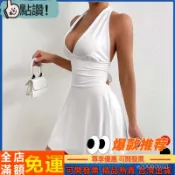 運動 歐美女裝 綁帶V領緊身百褶短裙 性感露背褶皺綁帶連衣裙 運動 運動必備 連身裙 包臀連身裙 緊身洋裝 包臀連衣裙