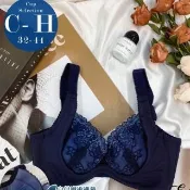 【伊黛爾】奧麗薇亞HIDE美胸大罩杯月牙提托內衣(深藍)