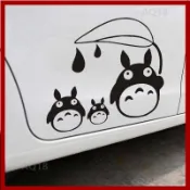 🌈51車品🌟卡通豆豆龍汽車貼紙 龍貓撐傘可愛貼紙 保險杠劃痕遮擋貼紙 優質不褪色防水防曬汽車貼紙 車門車身貼 電動車