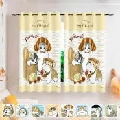 【巴芙洛】日本正版授權 貓福珊迪 免打孔穿桿式遮光窗簾150x200一片(窗簾/風水簾/門簾/拉簾/隔簾/遮光窗簾)