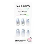 即期品【DASHING DIVA】MAGICPRESS 頂級璀燦美甲片_極光之願(馬上貼 法式 貓眼 漸層 梯形 莫蘭迪 灰藍 牛奶