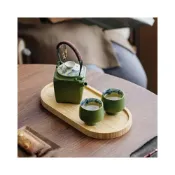 (店+)手繪小青柑復古陶瓷茶具套裝便攜旅行茶具茶杯送女生朋友領導禮品