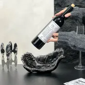 紅酒架 酒架 葡萄酒架 紅酒收納架 家用葡萄酒架 客廳酒瓶展示架 展示架 創意羽毛紅酒架擺件輕奢高檔家居客廳餐邊櫃酒櫃裝