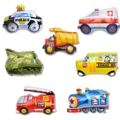HareD [Hare.D] 砂石車 坦克車 校車 救護車 火車消防車 生日造型 鋁膜氣球 派對小物