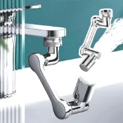 (店+)【蕉蕉購物】1080°機械臂水龍頭延伸器2段調節萬向水龍頭 洗漱神器 旋轉防濺水 雙出水節水器 節水器