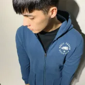 美國百分百【全新真品】Roots 加拿大 海貍 經典 棉質 連帽 外套 夾克 logo 藍色 XXS號 J762