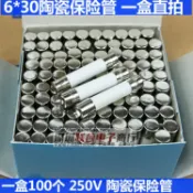 協貿國際日用品生活12館 6*30mm陶瓷保險管 250V 6A 盒裝6x30MM無腳保險絲管 1盒100個