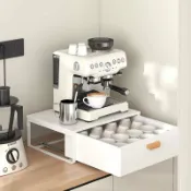 未來屋 【多功能收納】咖啡機置物架 茶水櫃 儲物架 收納架 桌面架 水吧架 廚房架 杯架 膠囊架 茶包架 辦公室茶水間適用 穩固耐用