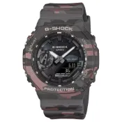 大高雄鐘錶城 CASIO 卡西歐 G-SHOCK 2100系列 GA-2100CMD-8A 金屬印刷迷彩風格 時尚八角形腕錶 粉紅灰 45.4mm｜樂天領券現折★全館特惠中★指定刷卡回饋10%
