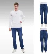 【Lee】出清品-男裝 牛仔褲 / 705 中腰標準小直筒 牛仔褲 中藍洗水 / 四面彈(LL220264791)
