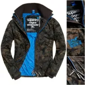 DryDog 跩狗嚴選 極度乾燥 Superdry 跩狗嚴選 無帽立領防風 網眼內襯 風衣 外套 黑迷彩 迷彩藍
