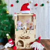 【DIY手作禮物】Cute木製投幣扭蛋機-送15顆扭蛋 聖誕禮物 客製化