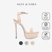 AL433 - Miss catwalk Alex & Sara 雙鞋底鞋和 15cm 高細高跟,優雅純色設計,易於協調