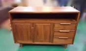 二手家具買賣宏品 台中全新中古傢俱 HMCD0511AJA*全新丹麥柚木餐櫃 碗盤收納櫃*高低櫃 隔間屏風櫃 電視矮櫃