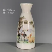 仿古居仁堂制粉彩玉兔呈祥酒斗花瓶擺件 古玩瓷器古董舊貨收藏