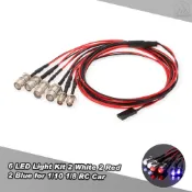 ★ 6 LED Light Kit 2 White 2 Red 2 Blue for 1/10 1/8 Traxxas