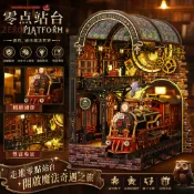 免運 diy 木質小屋 【零點站台】袖珍屋 立體書立 微縮場景 3d 立體拼圖模型 療癒紓壓  手作材料包 交換禮物