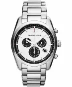 大高雄鐘錶城 EMPORIO ARMANI 亞曼尼 AR6007型男典範計時腕錶/白面42.5mm｜樂天領券現折★全館特惠中★指定刷卡回饋10%
