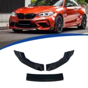 適用2015-2021 BMW F87 M2 前鏟前下巴亮黑三片式